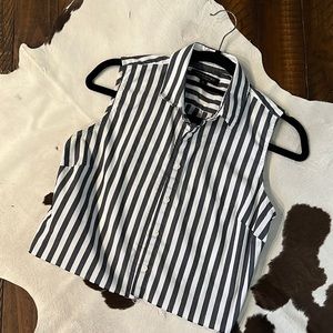 Western style stripped cropped button down